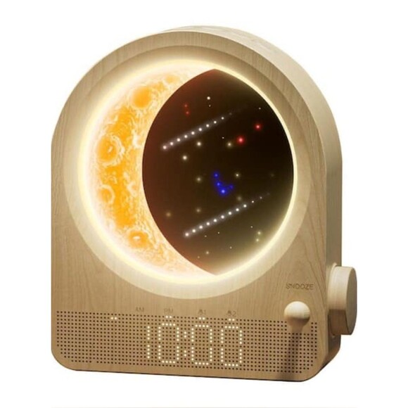 Unbranded Other - Moon Lamp Dual Alarm Clock Sunrise Wake Up Light with White Noise